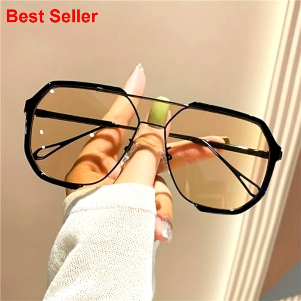 Oversized Square Sunglasses Vintage Punk UV400 Protection Unisex Eyewear - Picture 2 of 7